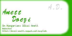 anett doczi business card