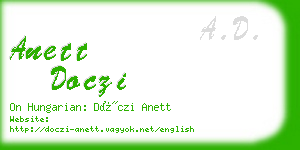 anett doczi business card